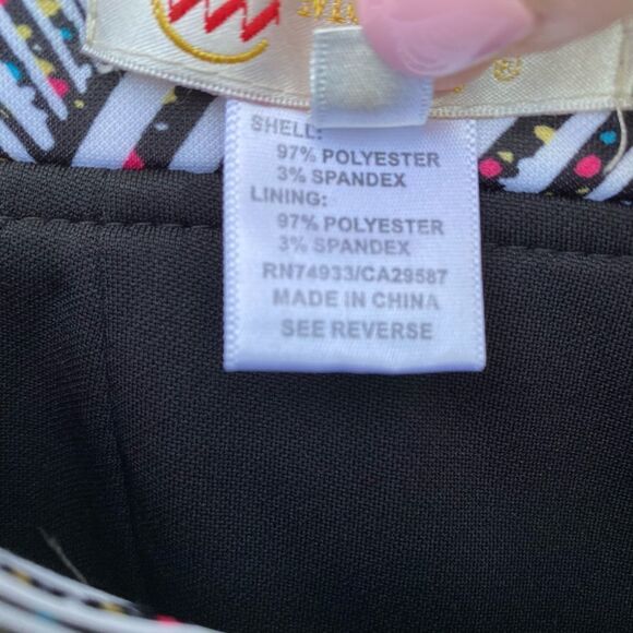 Monterey Club Size M Black & White With Tiny Colorful Polka Dots Golf Skirt - Picture 7 of 7